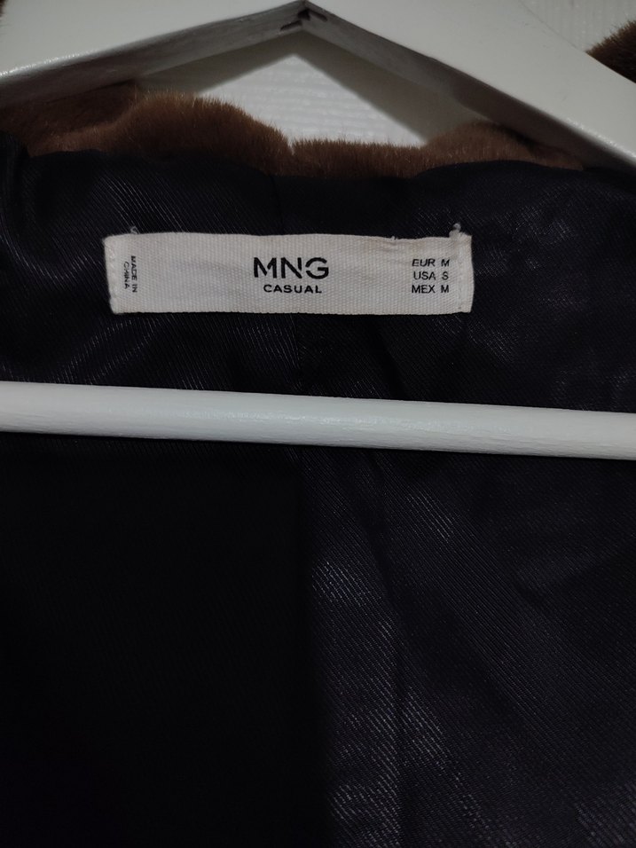 Kahverengi Uzun Kollu Kadın Suni Kürk Mont - Görsel 4