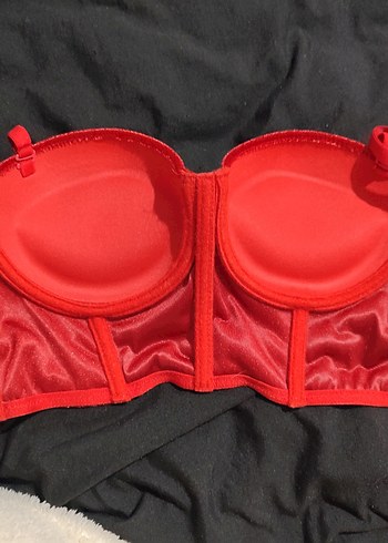 Koyu Kırmızı Gotik Tarz Midi Sütyen - Görsel 2