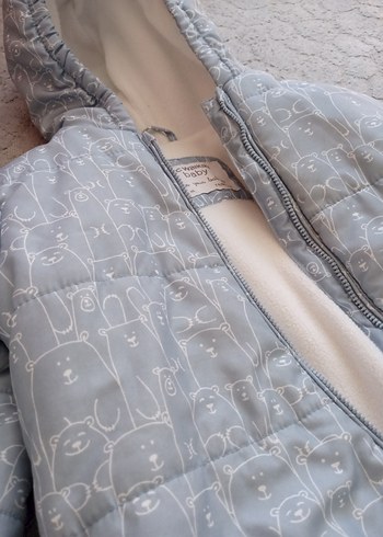 Gri Bebek Erkek Polar Tulum Kapüşonlu - Görsel 5