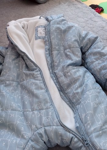 Gri Bebek Erkek Polar Tulum Kapüşonlu - Görsel 2