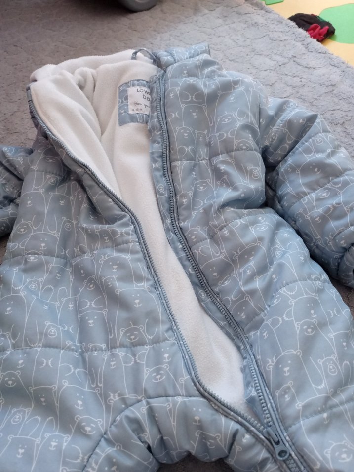 Gri Bebek Erkek Polar Tulum Kapüşonlu - Görsel 2