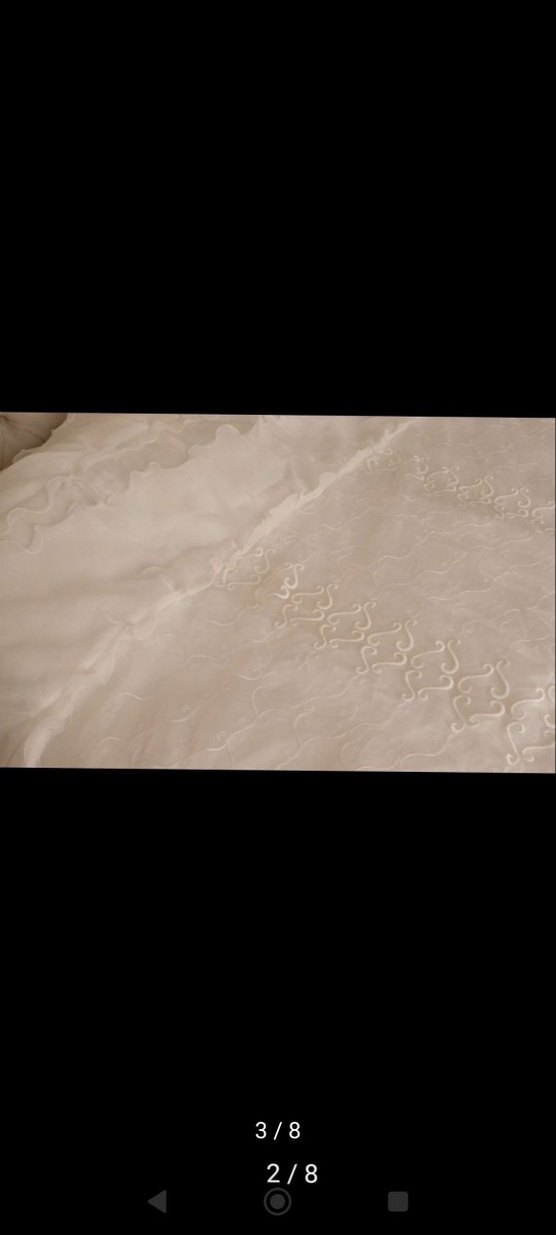 İşlemeli Beyaz Yatak Örtüsü - Görsel 3