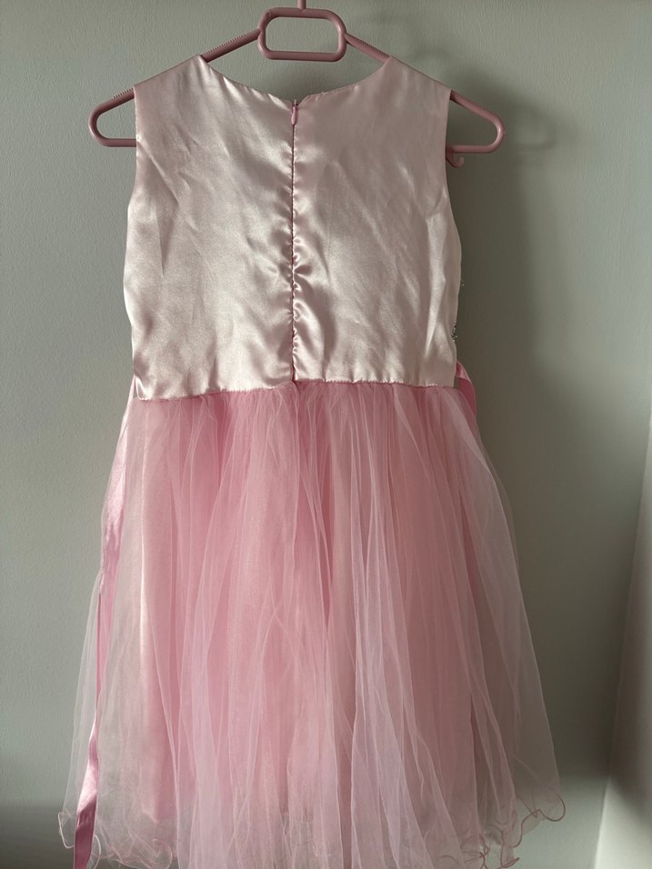 Kız Çocuk Pembe Fırfırlı Kolsuz Elbise - Görsel 2