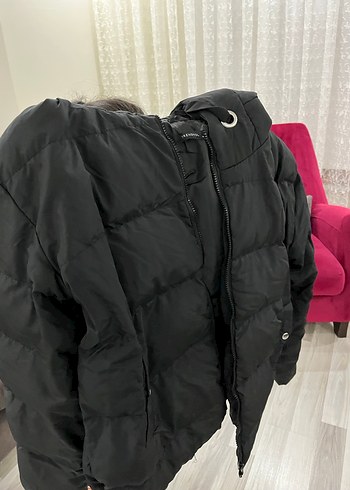 Siyah Kemerli Kadın Kış Montu - Görsel 2