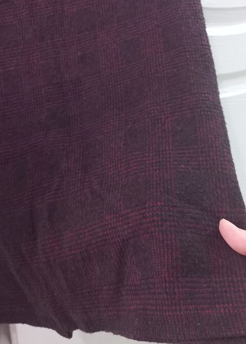 bordo vücudu saran midi etek - Görsel 8