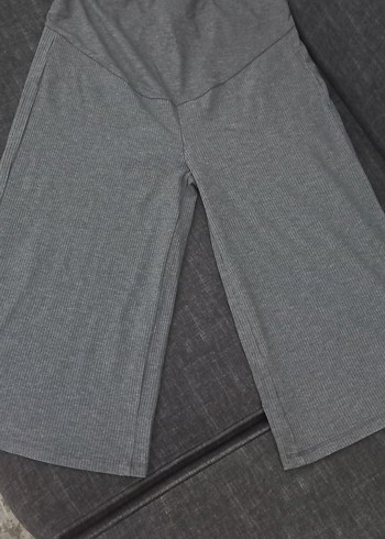 Gri Kadın Midi Kumaş Hamile kapri - Görsel 2