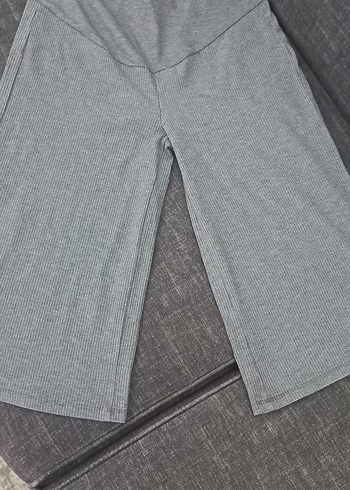 Gri Kadın Midi Kumaş Hamile kapri - Görsel 3
