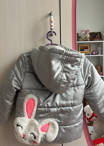 Kız Çocuk Gri Fermuarlı Mont - Görsel 2