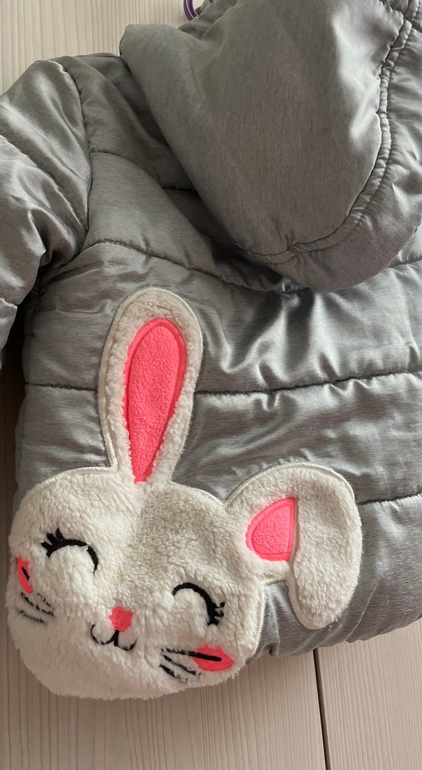 Kız Çocuk Gri Fermuarlı Mont - Görsel 3