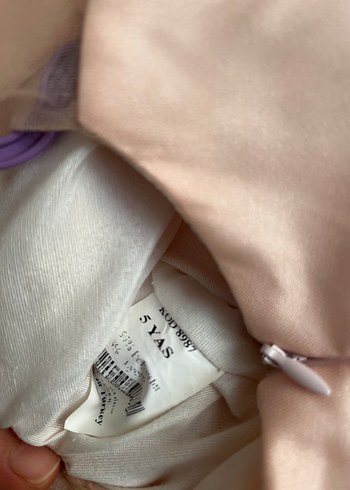 Pudra Renkli Fırfırlı Kız Çocuk Abiye Elbise - Görsel 3