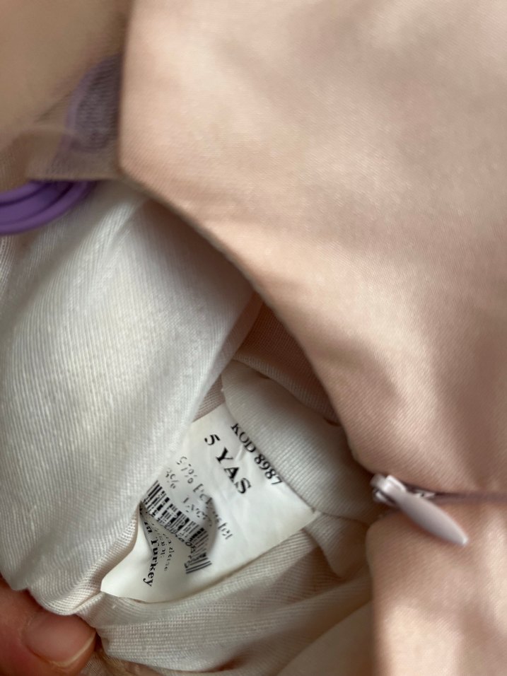 Pudra Renkli Fırfırlı Kız Çocuk Abiye Elbise - Görsel 3