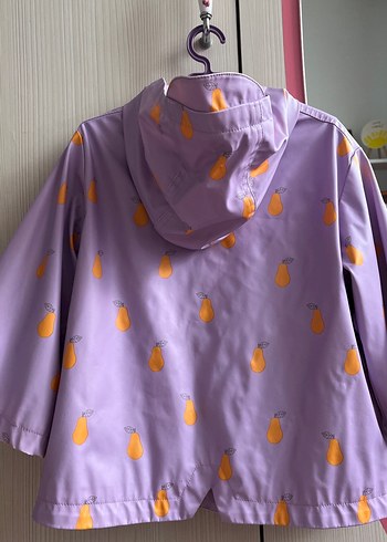 Mor Düğmeli Kız Yağmurluk - Görsel 4
