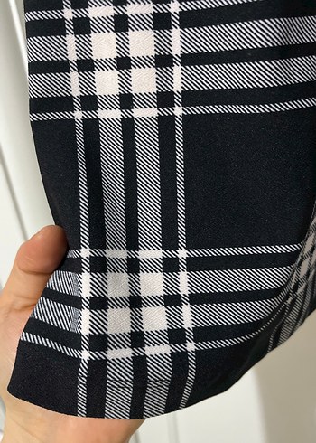 Uzun Kollu Ekose Midi Elbise - Görsel 3