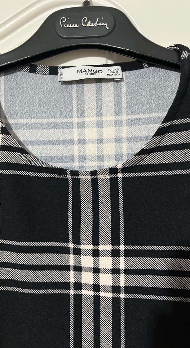 Uzun Kollu Ekose Midi Elbise - Görsel 2