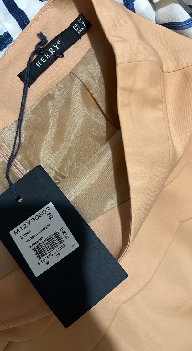 Somon rengi Midi Mini Etek Fırfırlı - Görsel 3