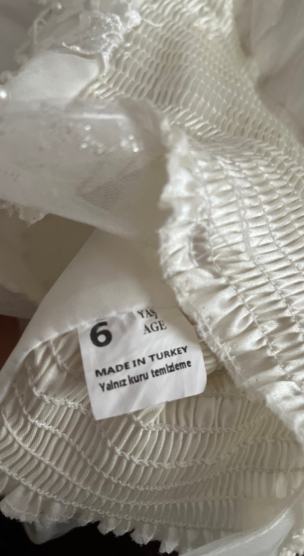 Kız Çocuk Beyaz Dantel İşlemeli gelinlik - Görsel 3