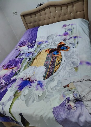 Çok Renkli Baskılı Gri Nevresim Takımı - Görsel 3