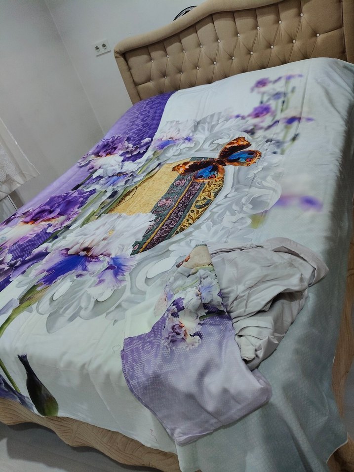 Çok Renkli Baskılı Gri Nevresim Takımı - Görsel 4