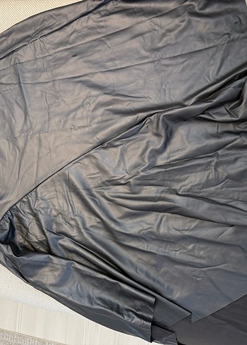 Siyah Drapeli Uzun deri etek - Görsel 2