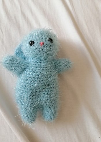 Pastel Mavi Amigurumi Peluş Oyuncak - Görsel 6