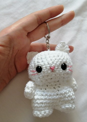 9 adet kedi anahtarlık amigurumi - Görsel 11