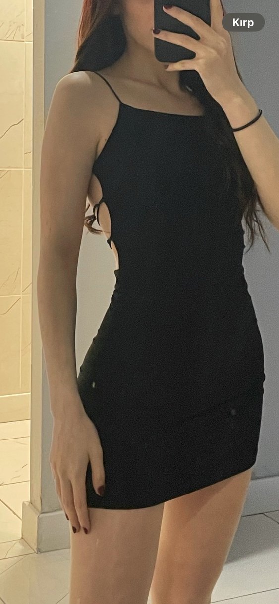 Siyah Sırtı Açık Mini Elbise - Görsel 2