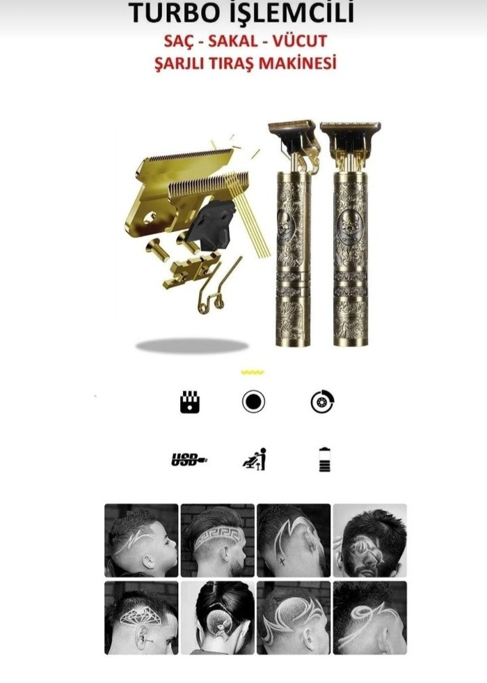 Altın Renkli Full Metal Erkek Tıraş Makinesi - Görsel 4