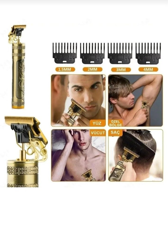 Altın Renkli Full Metal Erkek Tıraş Makinesi - Görsel 2