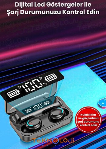 Dokunmatik Yüzeyli Siyah Bluetooth Kulaklık - Görsel 2