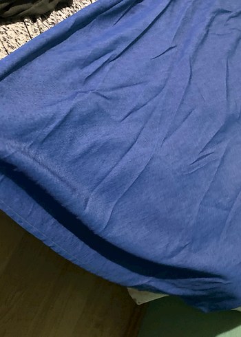 Uzun Mavi Hamile Keten Etek - Görsel 2