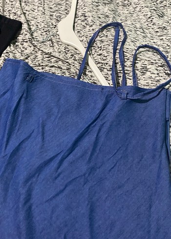 Uzun Mavi Hamile Keten Etek - Görsel 3