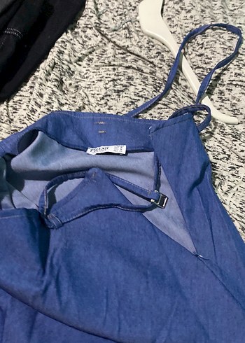 Uzun Mavi Hamile Keten Etek - Görsel 6