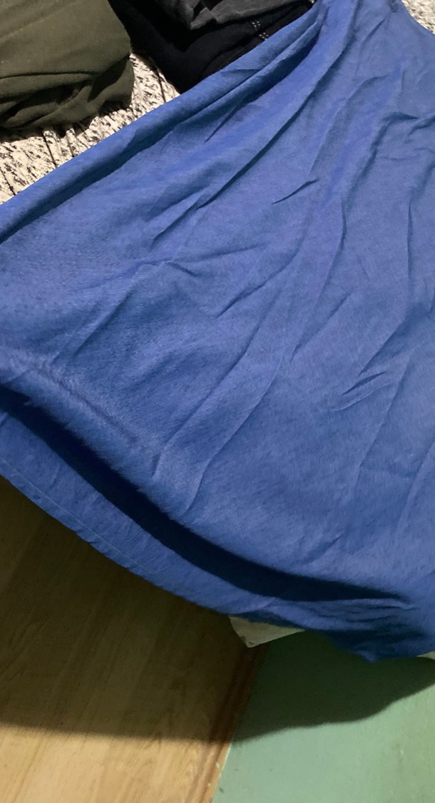 Uzun Mavi Hamile Keten Etek - Görsel 2