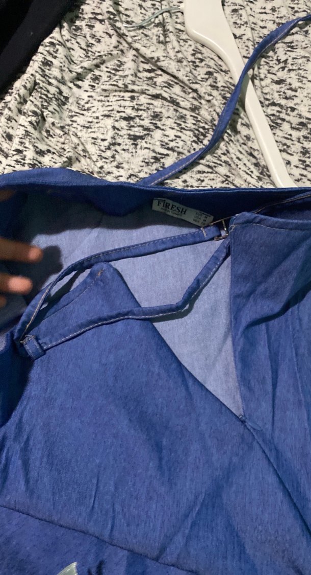 Uzun Mavi Hamile Keten Etek - Görsel 4