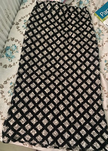 Gri Desenli Pileli Uzun Hamile Eteği - Görsel 2