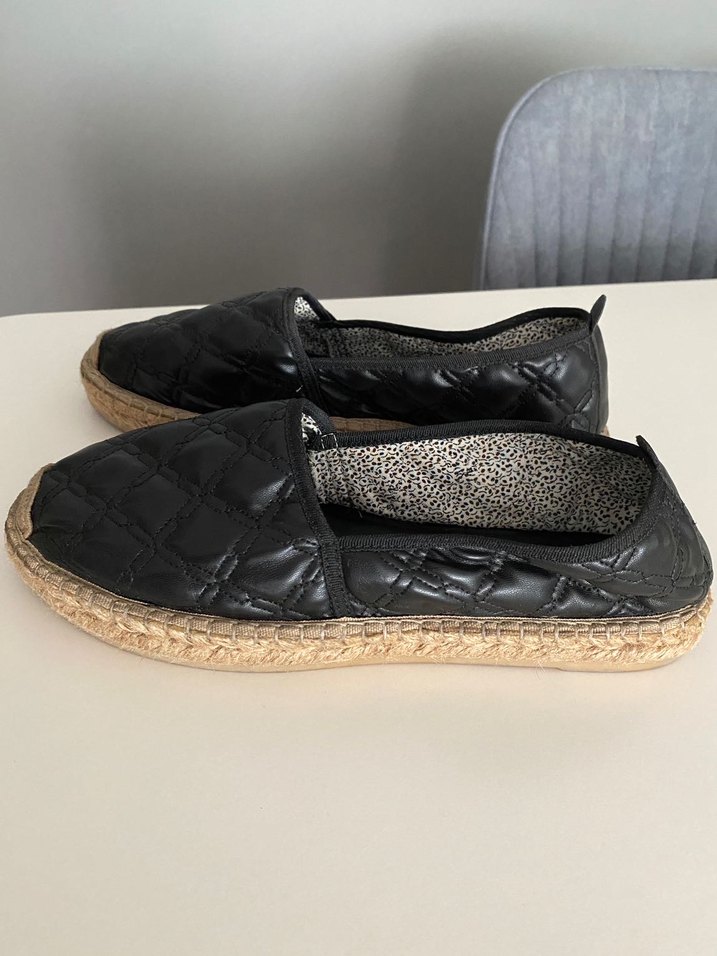 Siyah Yılan Desenli Dolgu Topuklu Espadril - Görsel 2