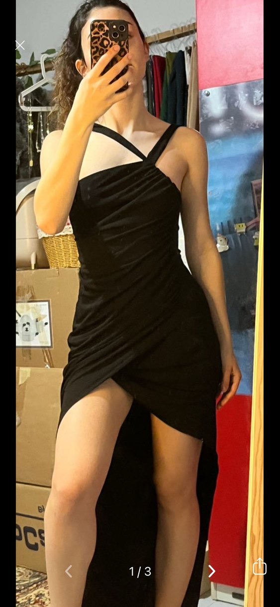 Siyah şık elbise - Görsel 2