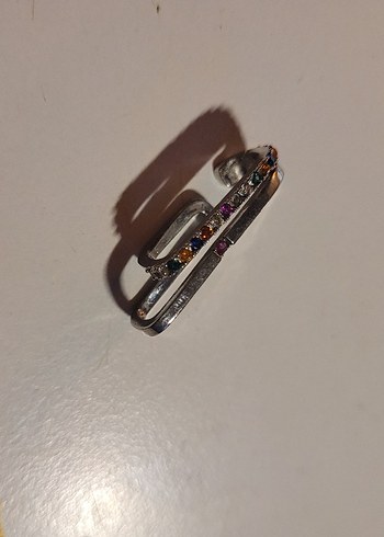 Renkli pırlanta Kıkırdak küpe - Görsel 2