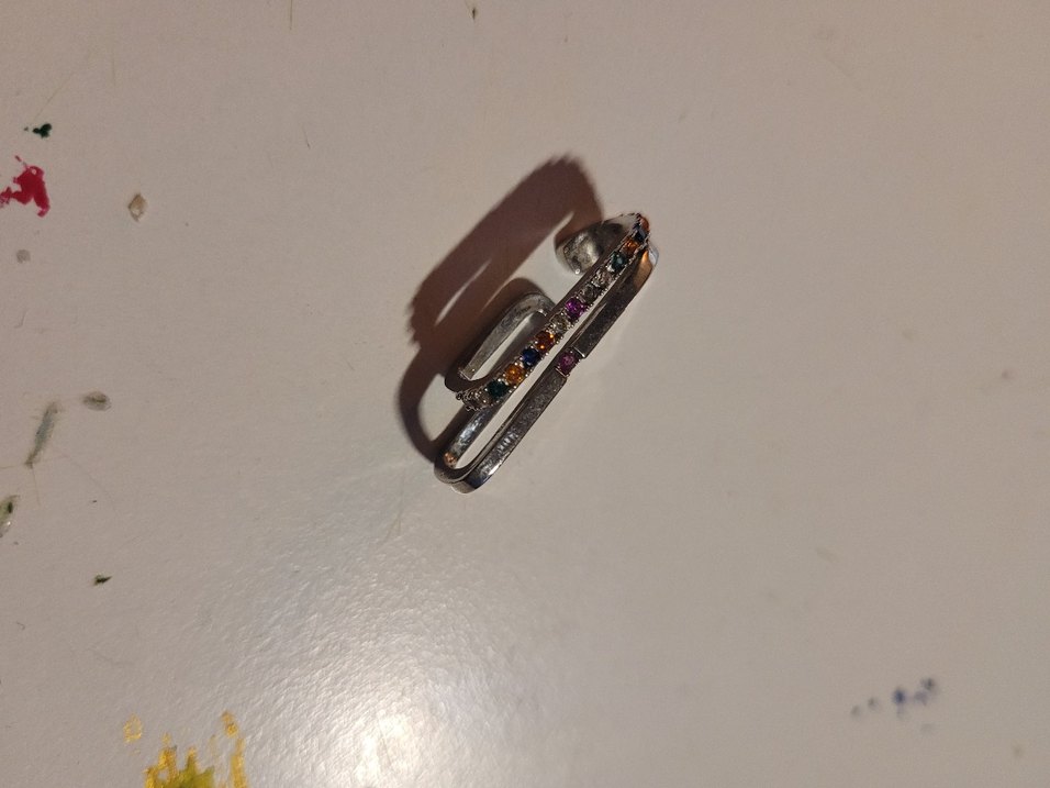 Renkli pırlanta Kıkırdak küpe - Görsel 2