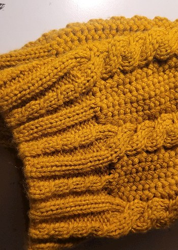 Sarı Örgü Kadın Bere - Görsel 6