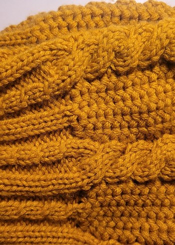 Sarı Örgü Kadın Bere - Görsel 7