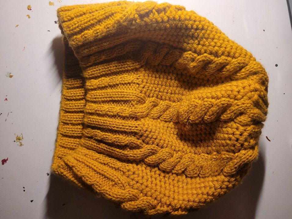 Sarı Örgü Kadın Bere - Görsel 4