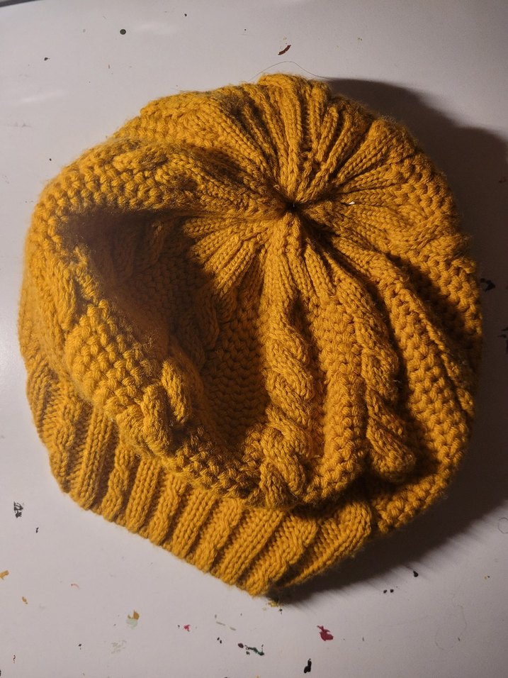 Sarı Örgü Kadın Bere - Görsel 2