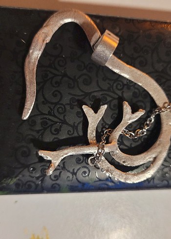 Çelik Yılan Desenli Gotik earcuff - Görsel 3