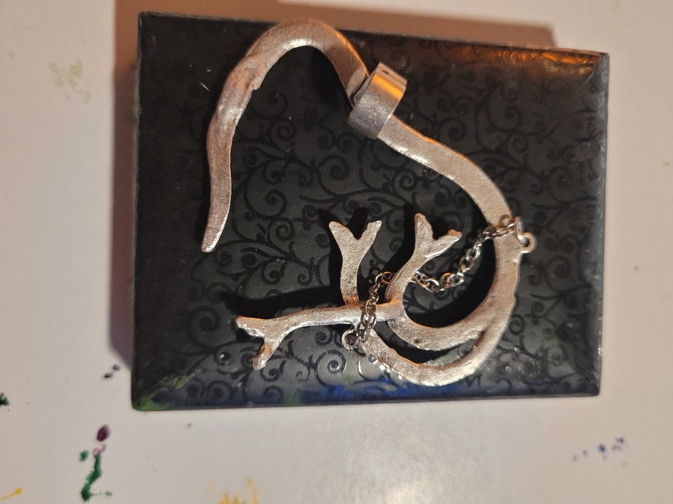 Çelik Yılan Desenli Gotik earcuff - Görsel 3