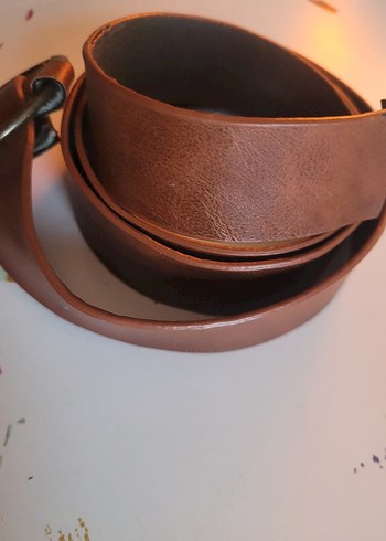 Kahverengi Deri Vintage Kemer - Görsel 2