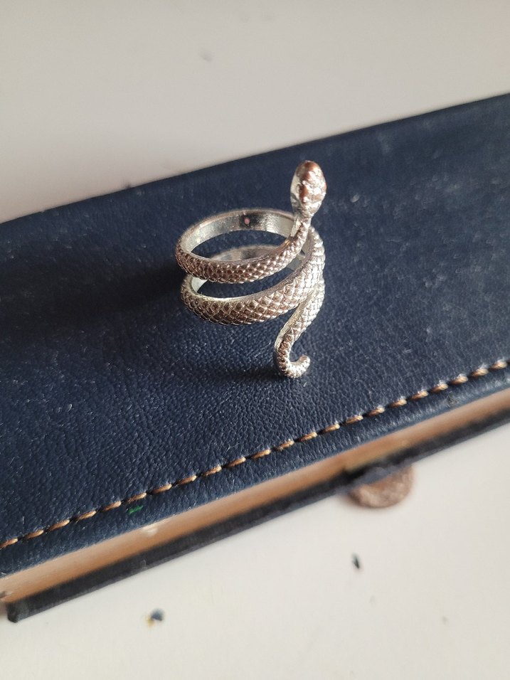 Gri Yılan Şeklinde Yüzük - Görsel 3