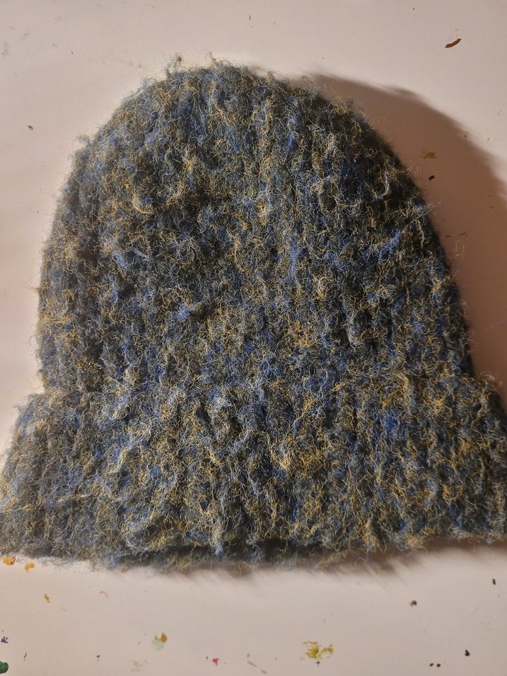 Yeşil Gri Örgü Yün Bere - Görsel 3