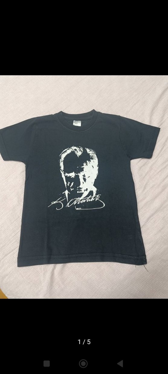 Erkek Siyah Kısa Kollu Baskılı Tişört - Görsel 4