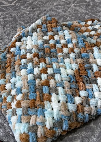  El Yapımı Püfü İp Bebek Battaniyesi  90x90 cm - Görsel 5